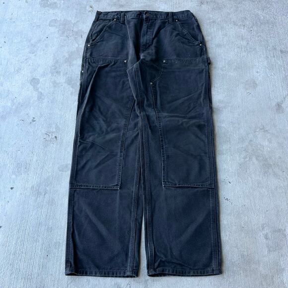 Vintage Y2K Carhartt black double knee work wear carpenter pants - Picture 1 of 7